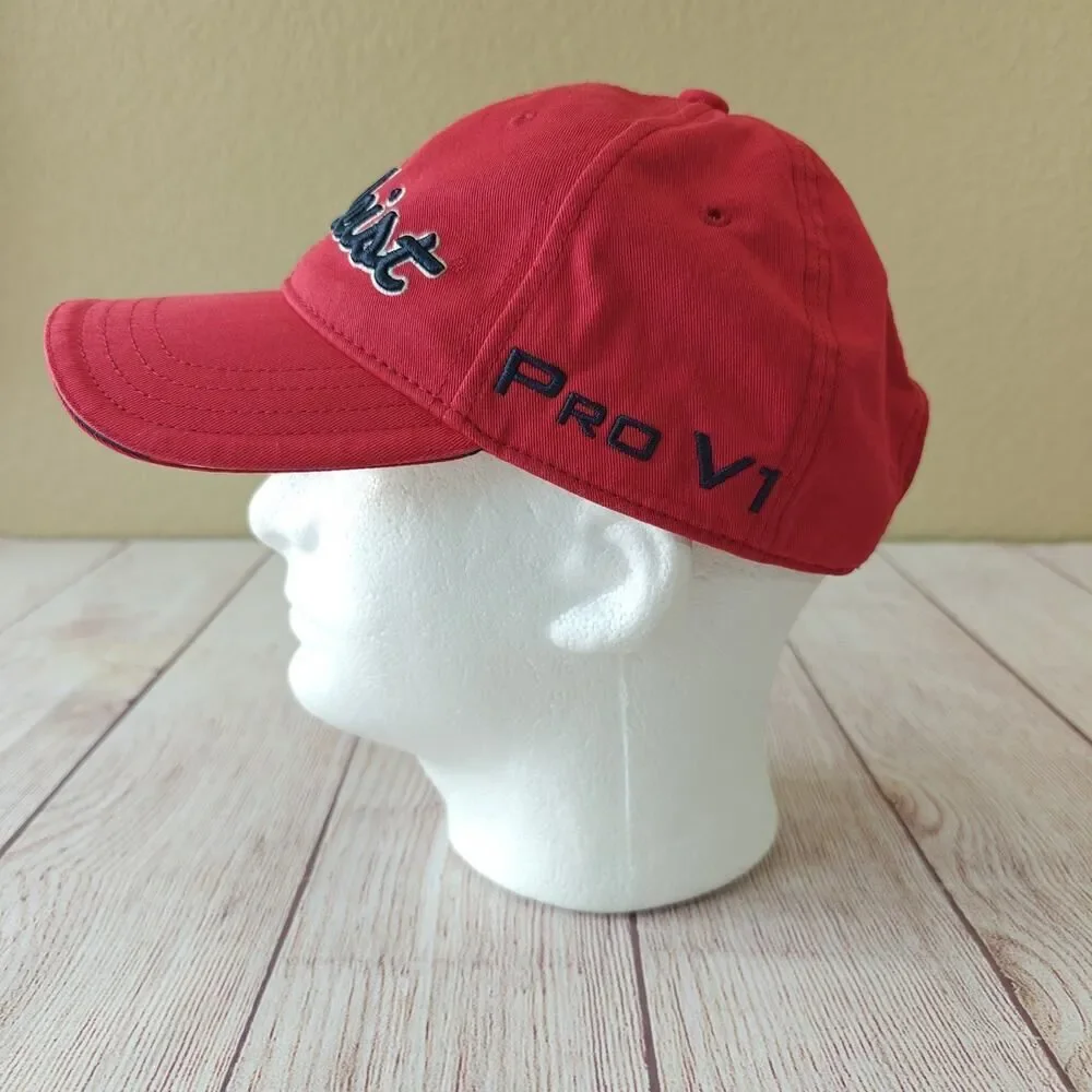 Titleist FJ Pro V1 tour embroidered cotton red golf hat
